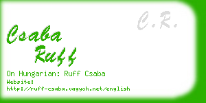 csaba ruff business card